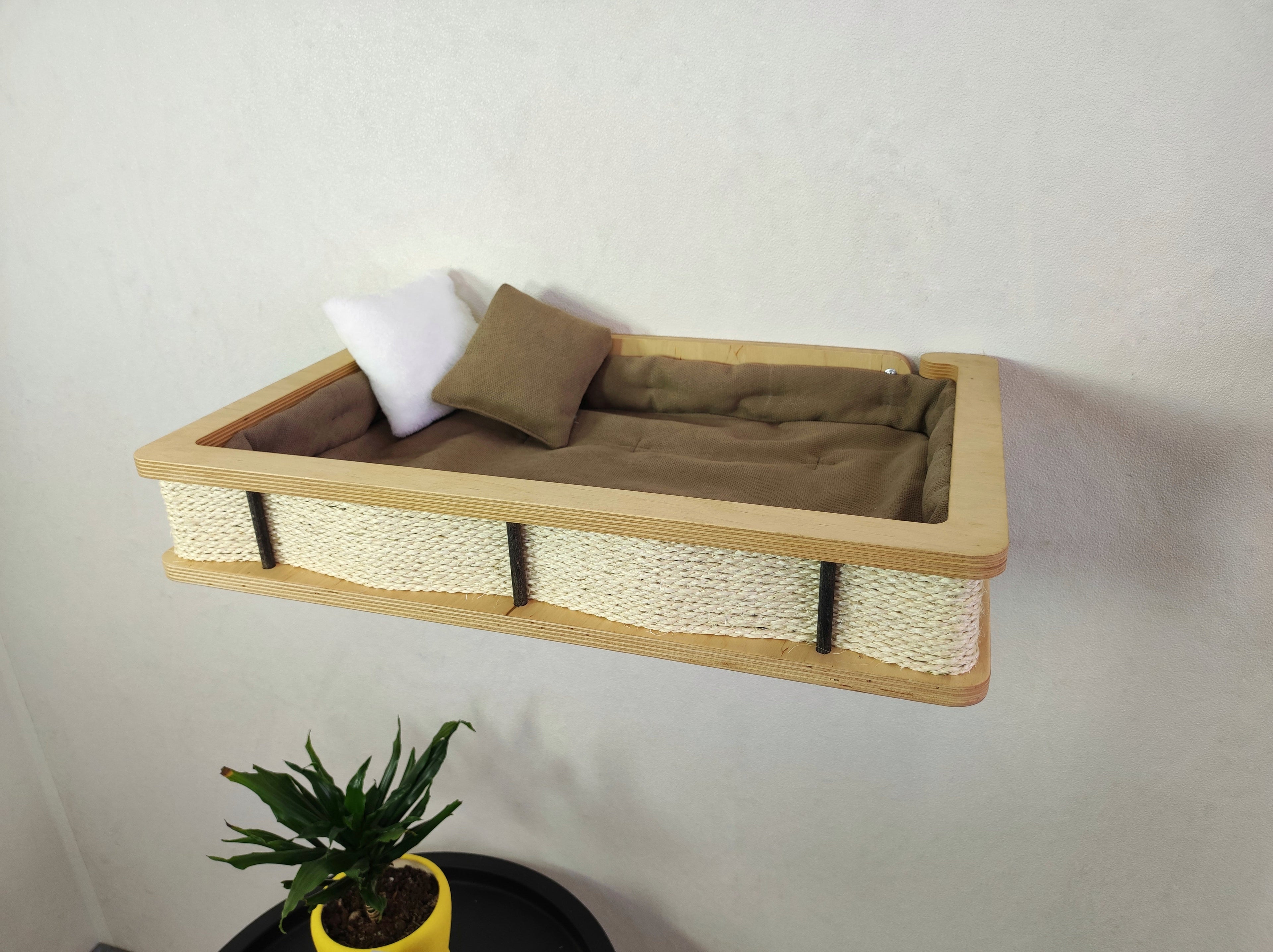 Modern Wall Mounted Cat Bed with Cushion