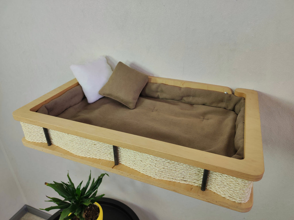 Modern Wall Mounted Cat Bed with Cushion
