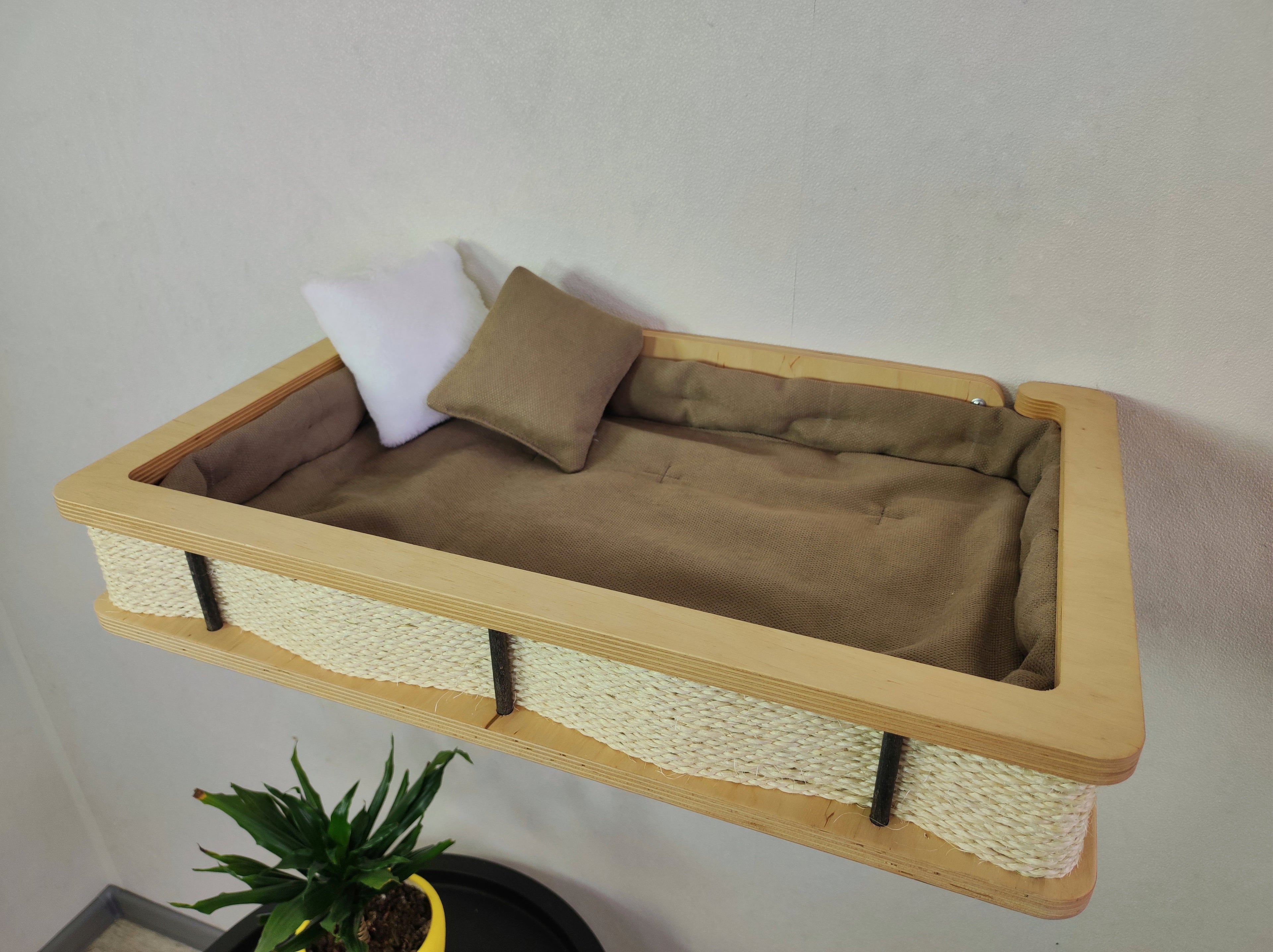 Modern Wall Mounted Cat Bed with Cushion