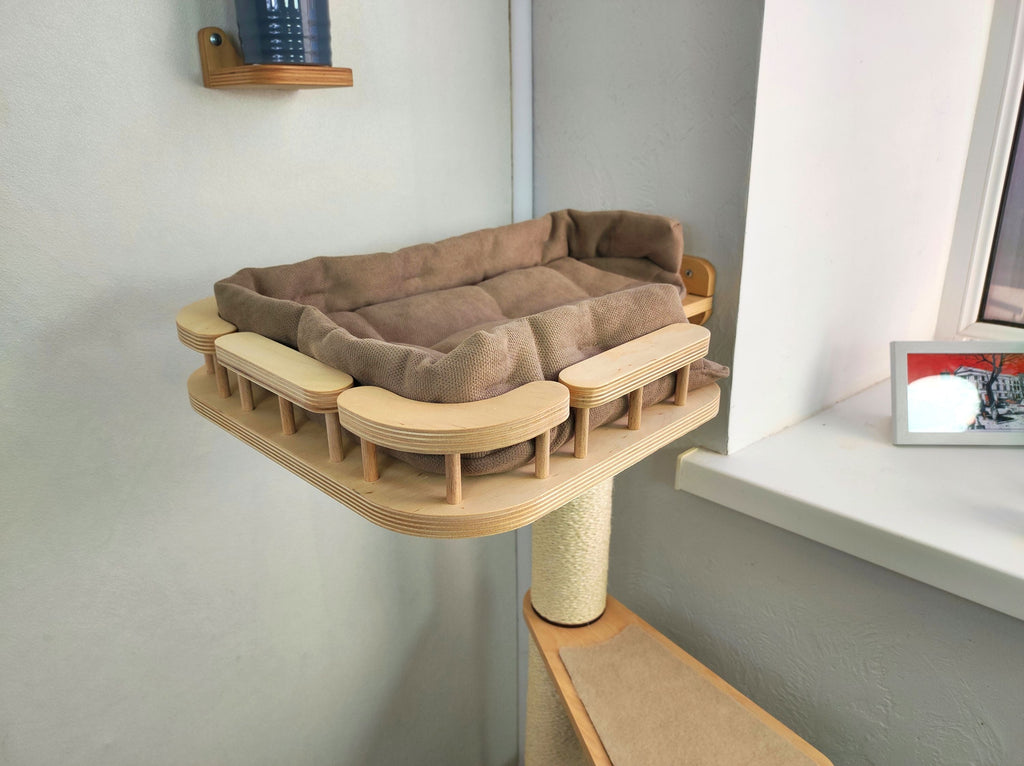 Cat Window Scratching Pole with 2 Steps