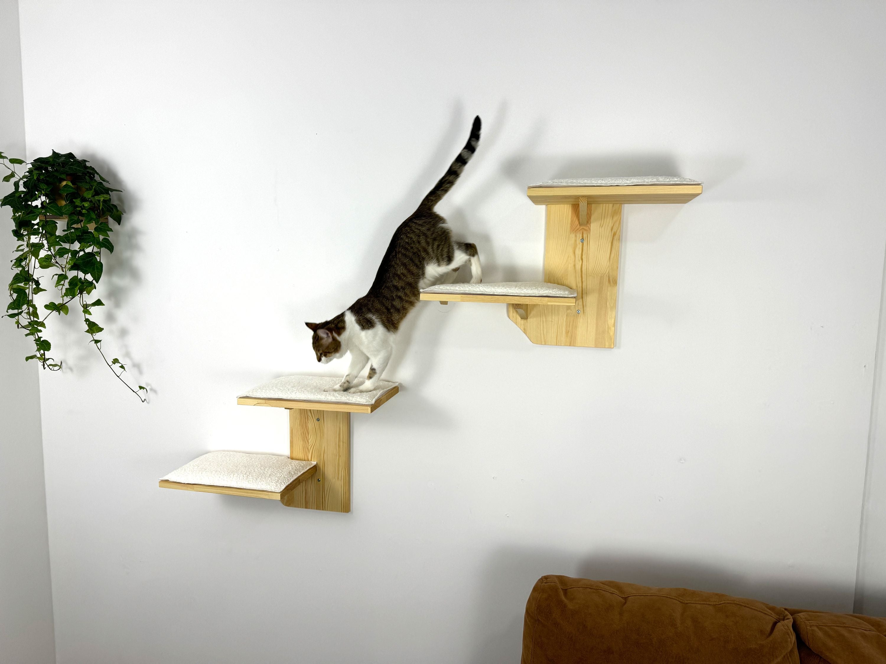 Set of Two-Level Wall Shelf with Soft Cushions