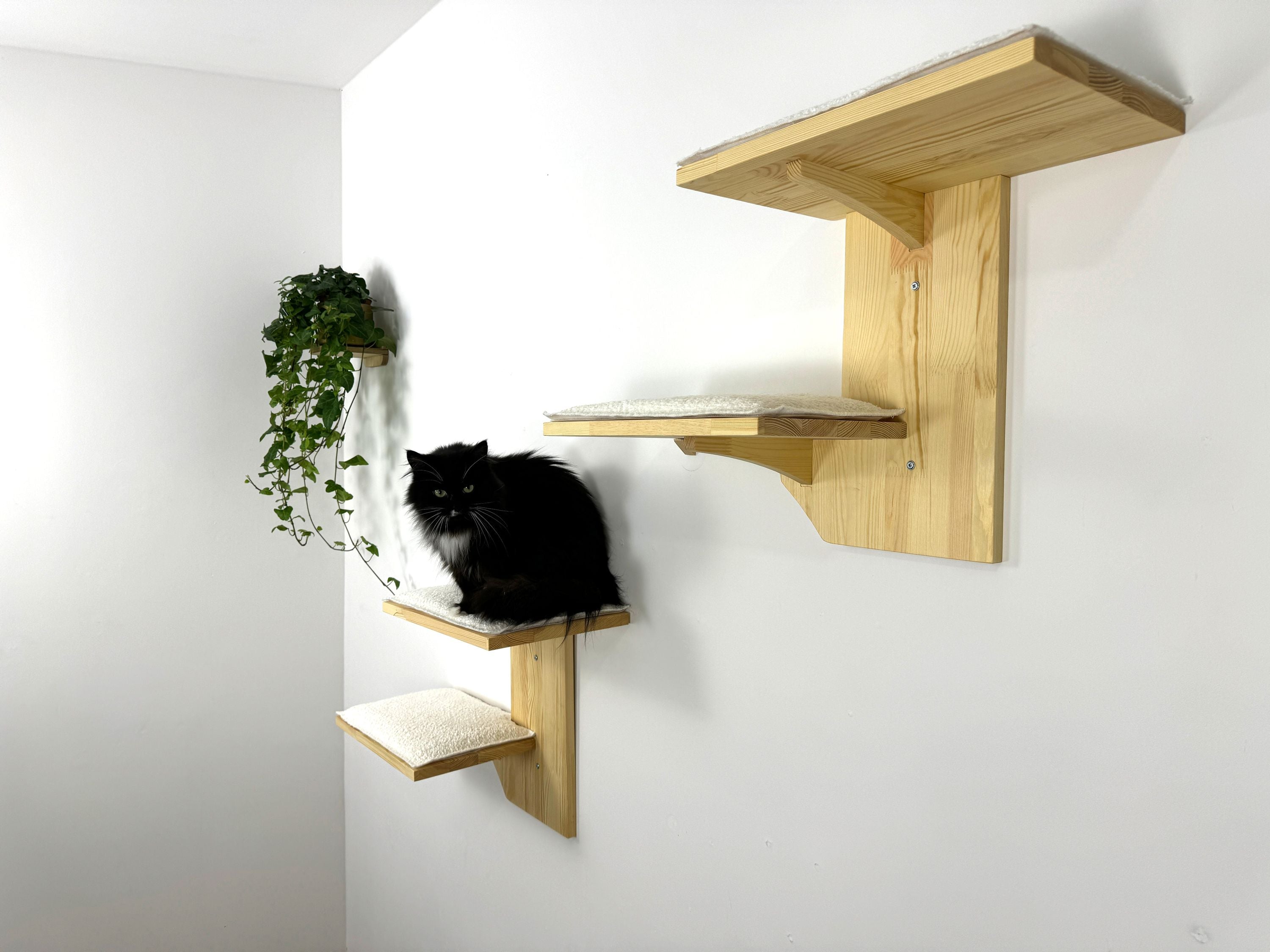 Set of Two-Level Wall Shelf with Soft Cushions