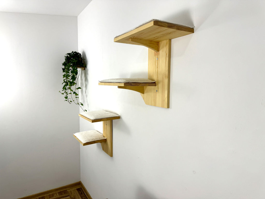 Set of Two-Level Wall Shelf with Soft Cushions