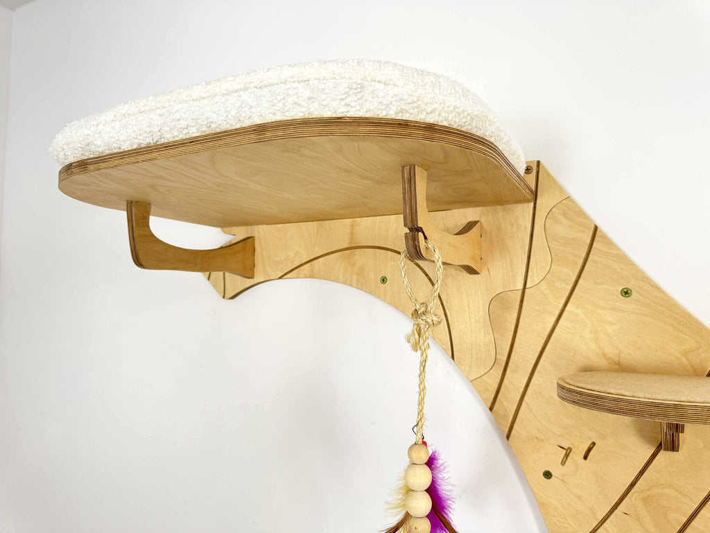 Cat Climbing Shelves: Tree with Steps and 3 Beds with Cushions