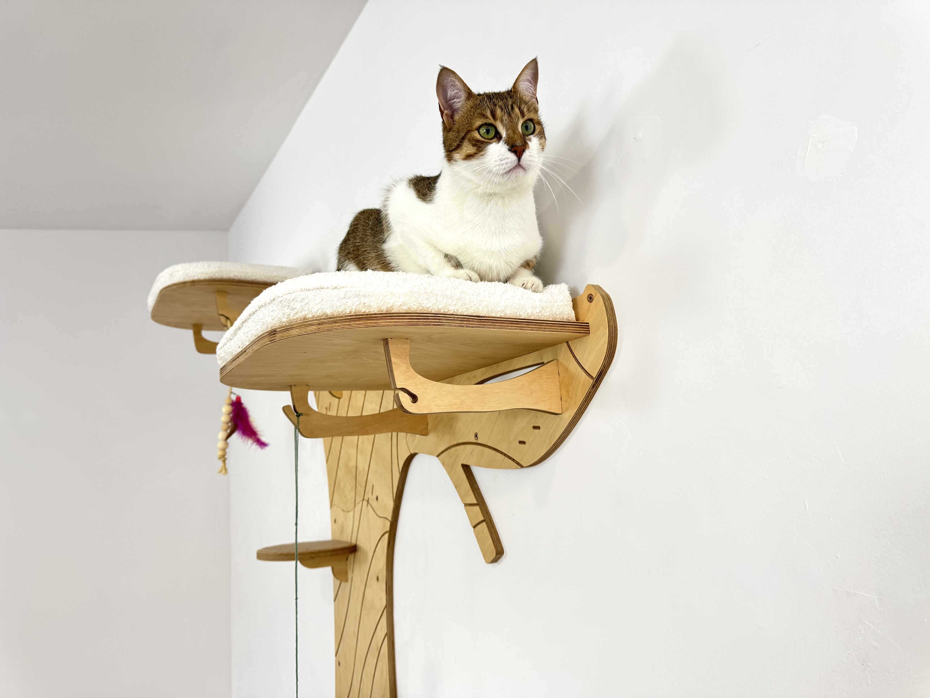 Cat Climbing Shelves: Tree with Steps and 3 Beds with Cushions