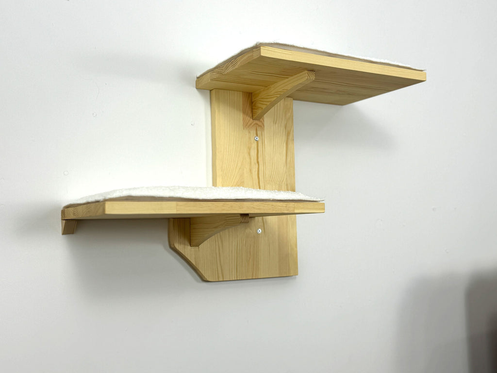 Set of Two-Level Wall Shelf with Soft Cushions