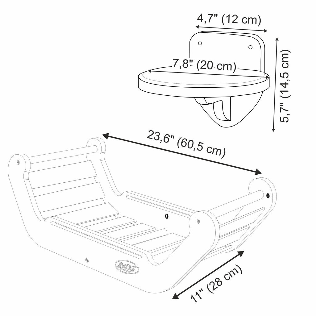 Modern Cat Wall Bed Set & 3 Steps: Climbing System