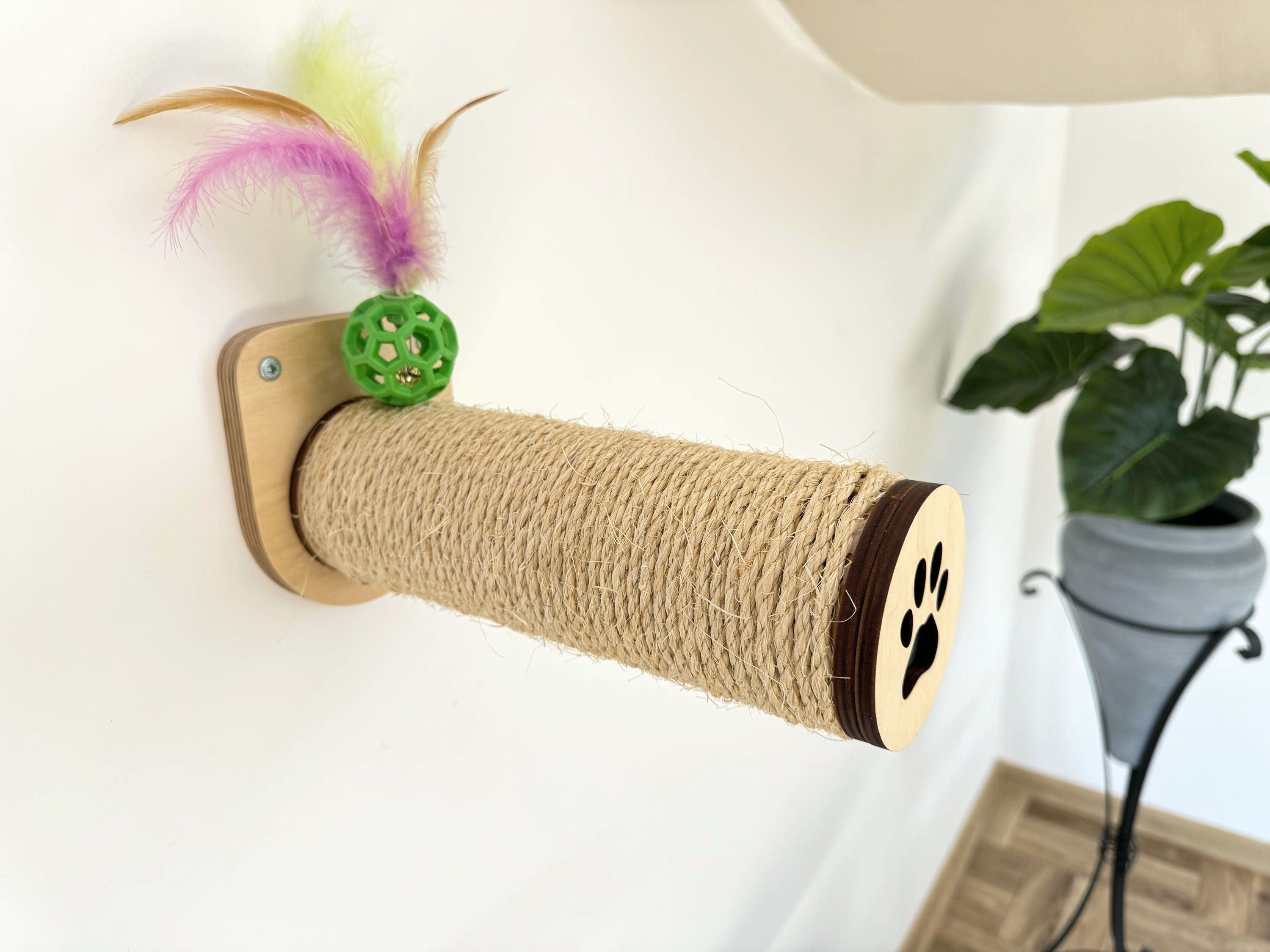 Wall-Mounted Cat Hammock with Cushion & Climbing Steps