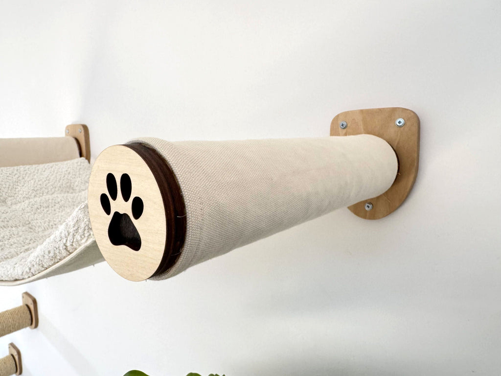 Wall-Mounted Cat Hammock with Cushion & Climbing Steps