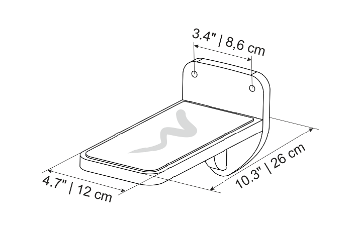 Carpeted Wall Mounted Cat Shelf with Steps