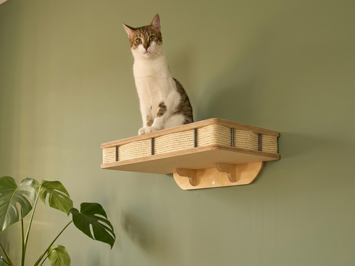 Modern Wall Mounted Cat Bed with Cushion