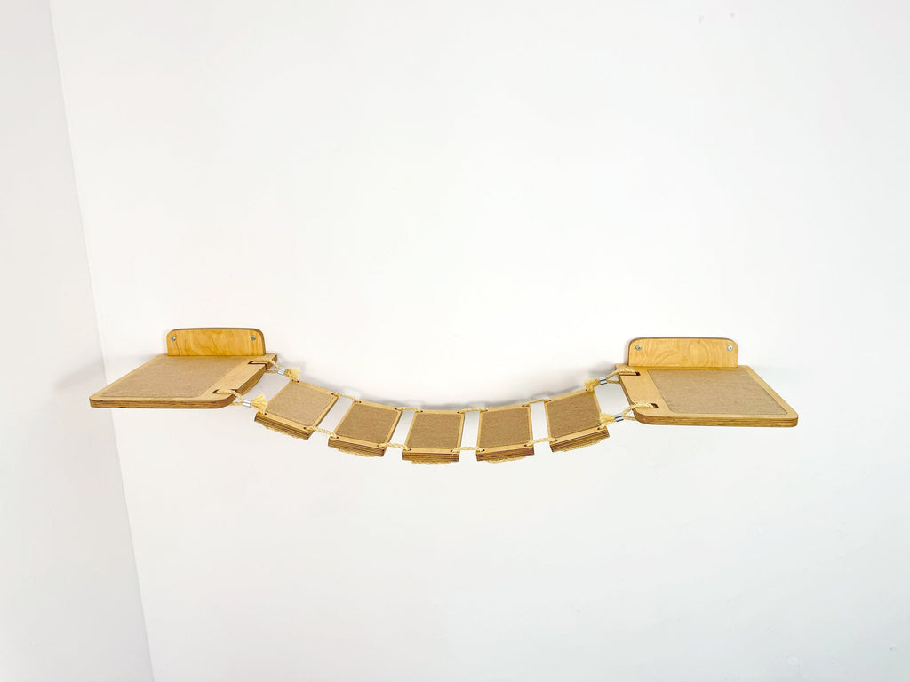 Wall-Mounted Cat Furniture Set with Bridge, Corner Beds & Scratching Post