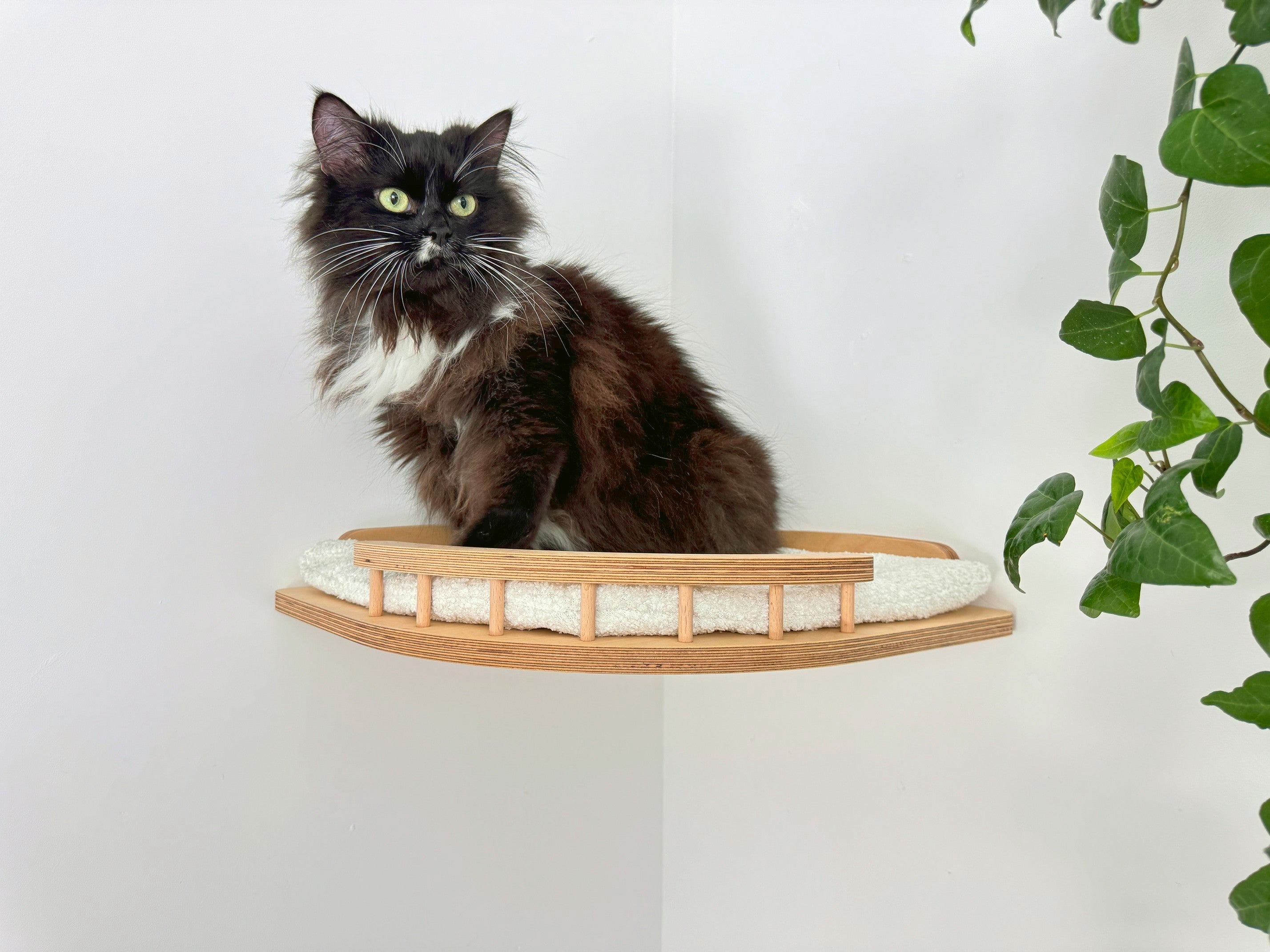 Corner Cat Wall Shelf with Soft Cushion