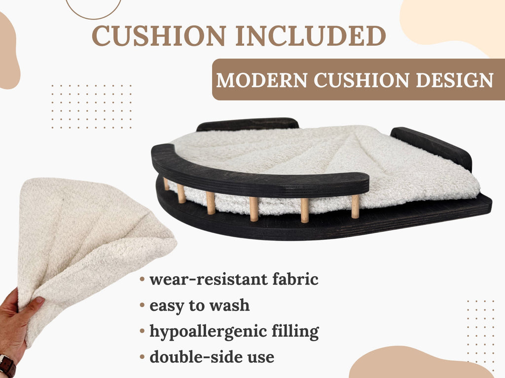 Corner Cat Wall Shelf with Soft Cushion