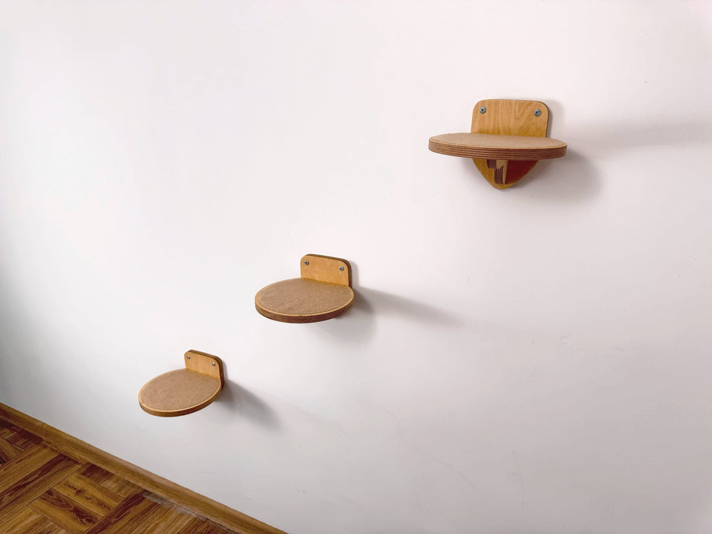 Set of Three Round Wall Steps