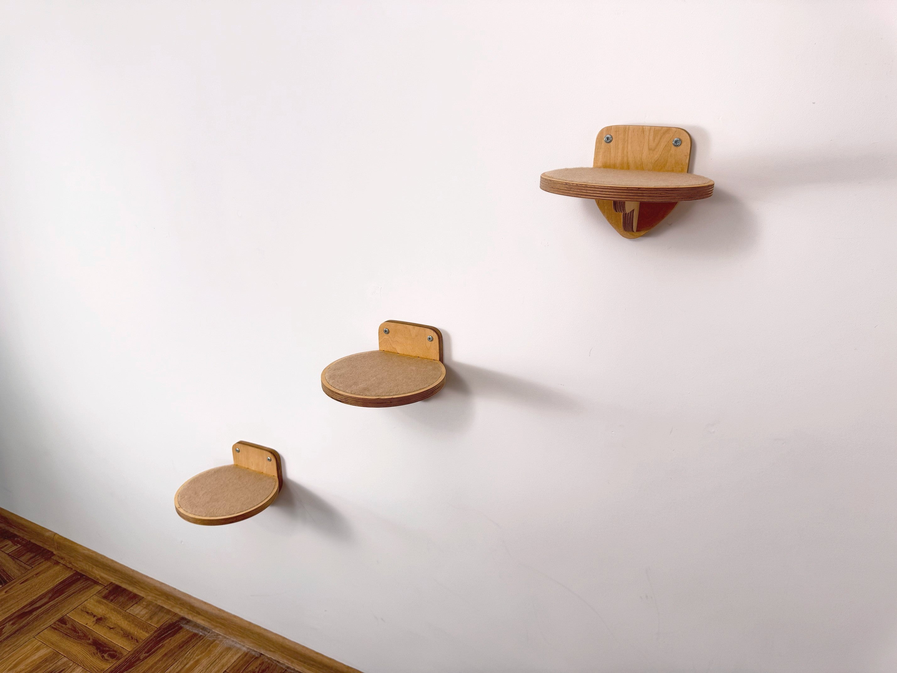 Set of Three Round Wall Steps