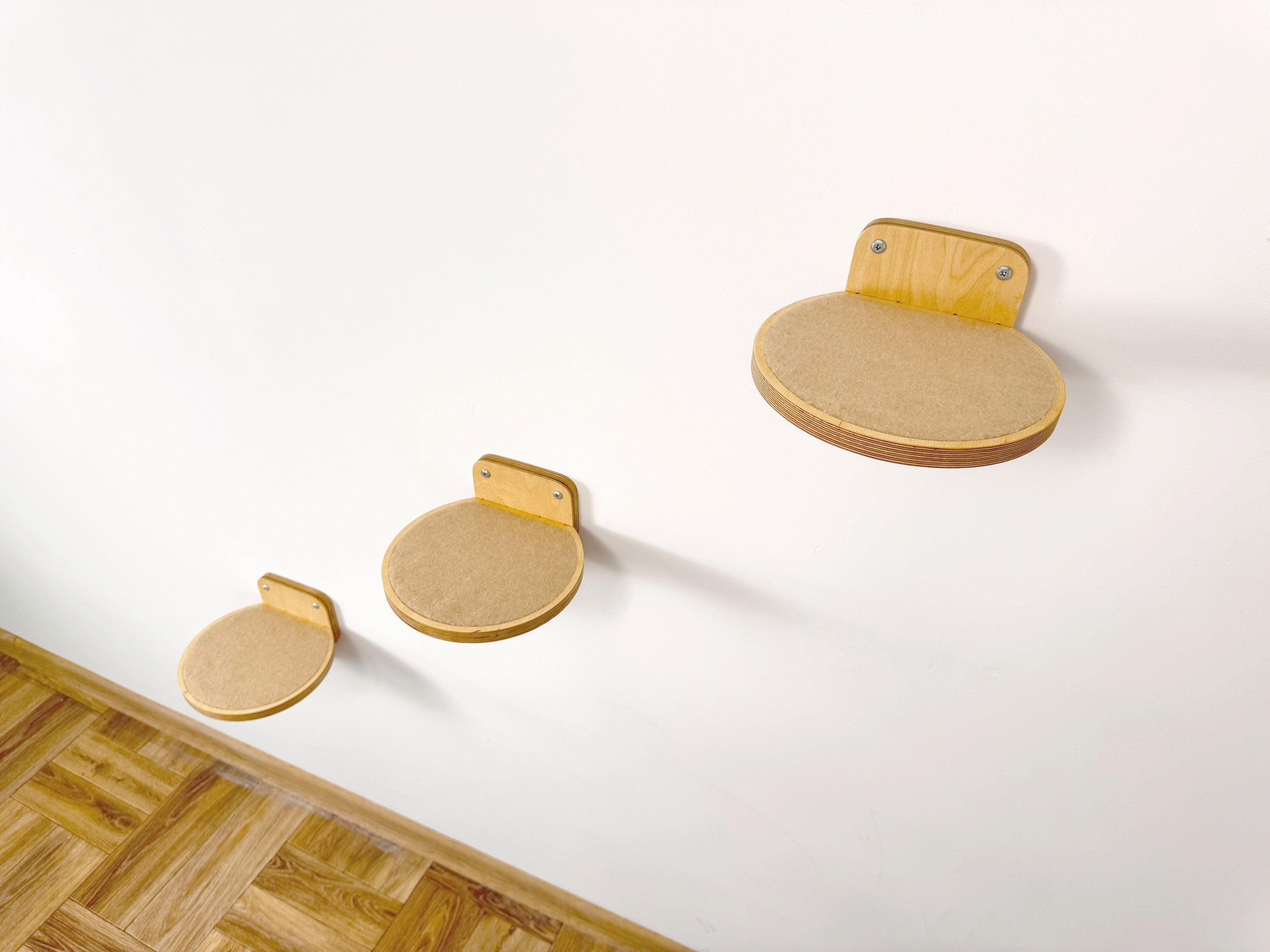 Set of Three Round Wall Steps