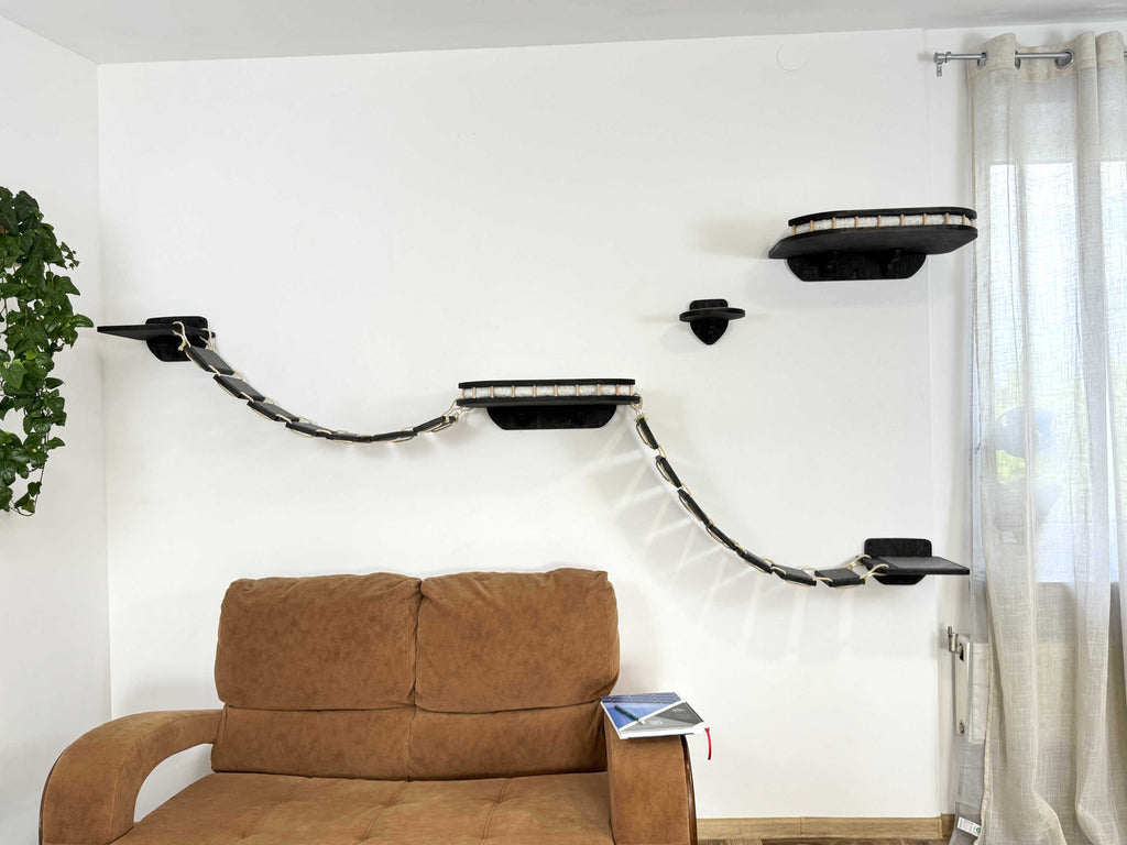 Cat Wall Playground: Large Bridge, Wall Step and Bed