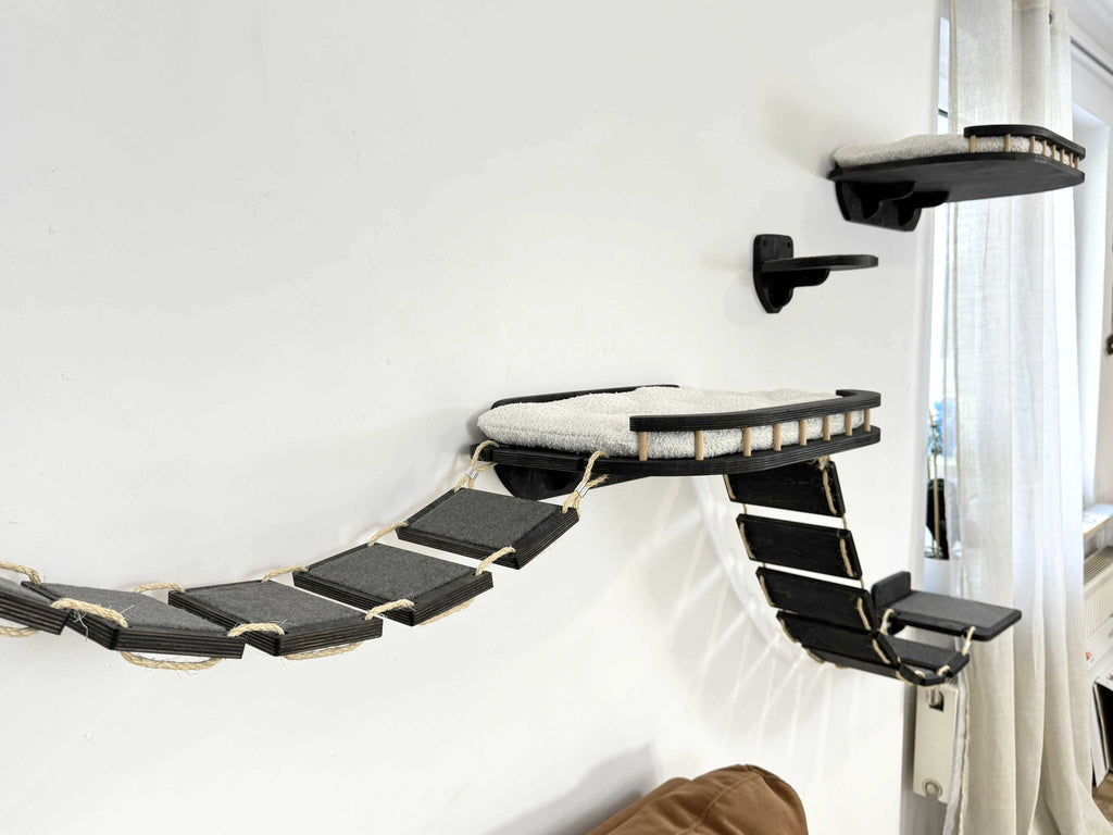 Cat Wall Playground: Large Bridge, Wall Step and Bed