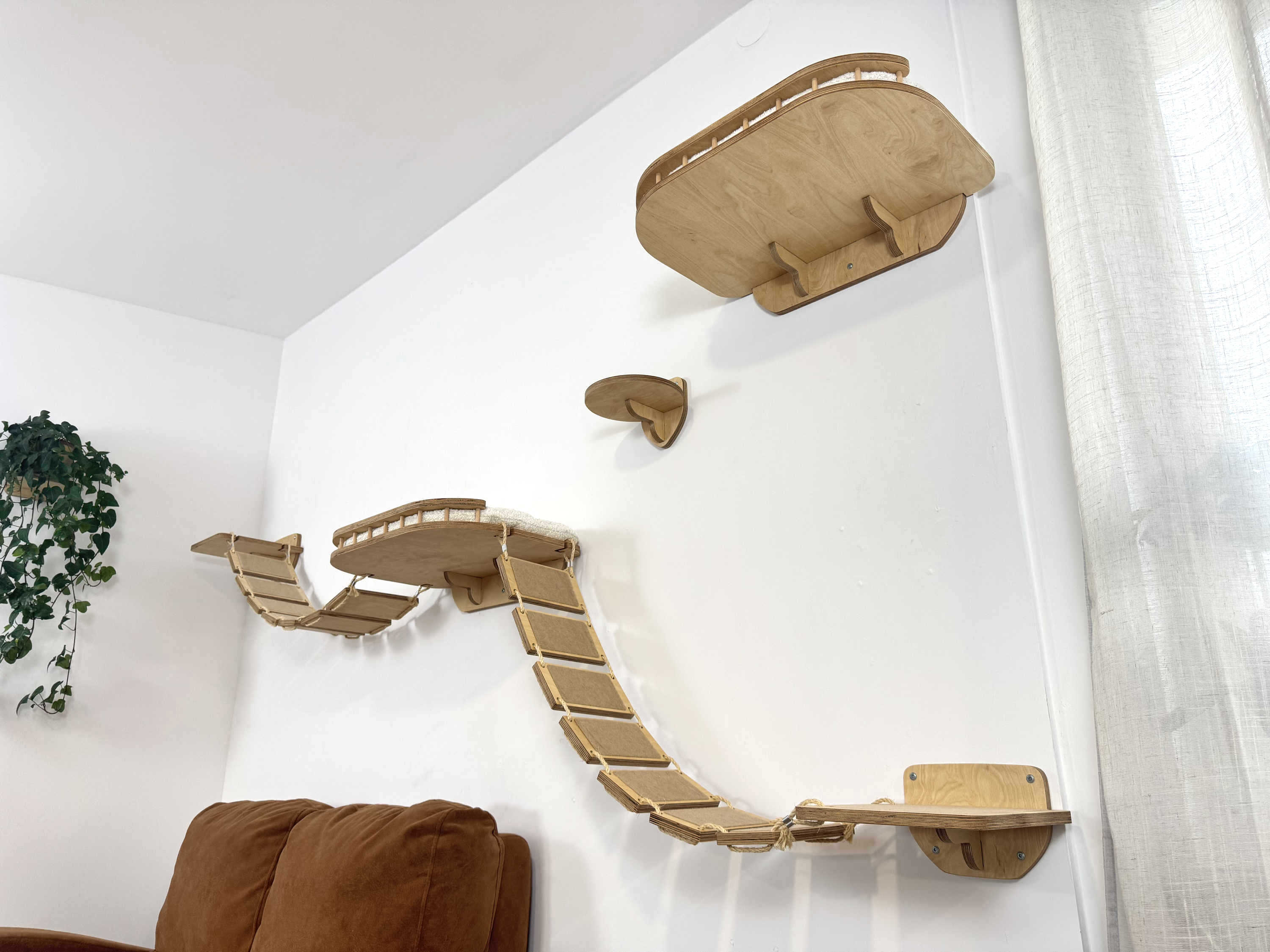 Cat Wall Playground: Large Bridge, Wall Step and Bed