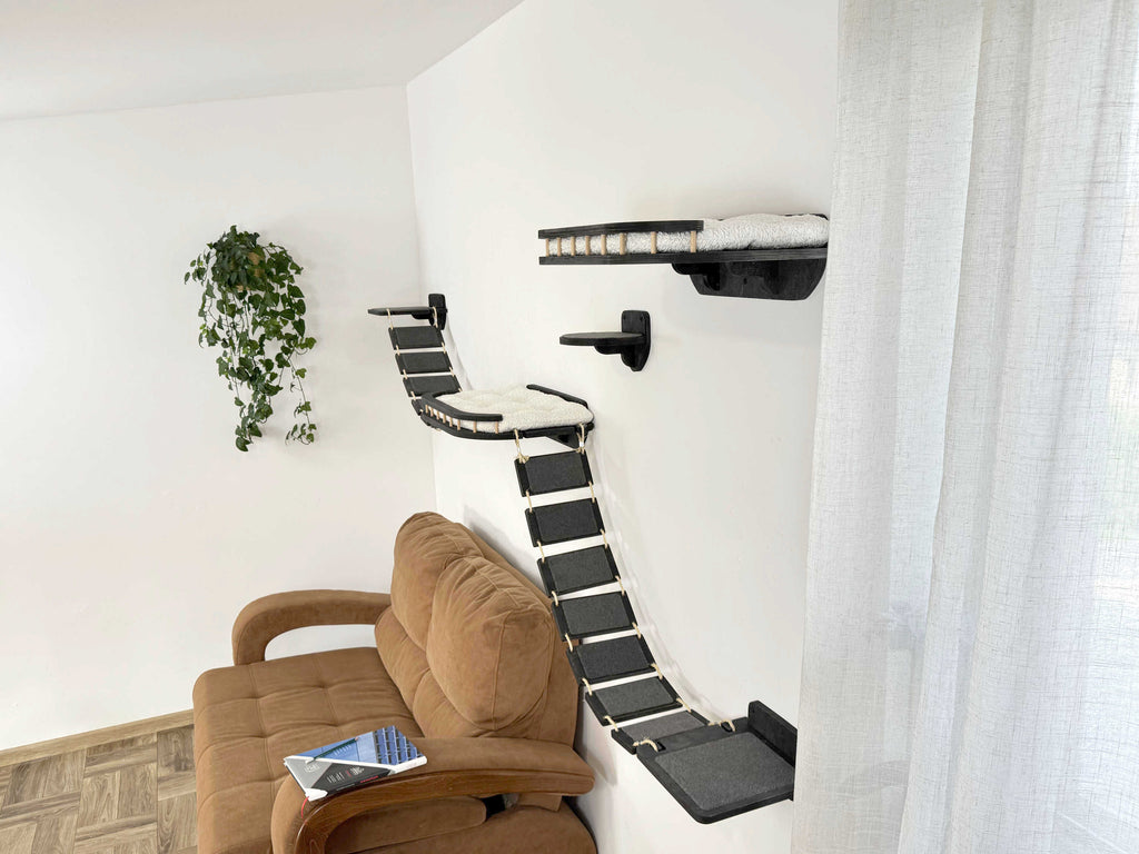 Cat Wall Playground: Large Bridge, Wall Step and Bed