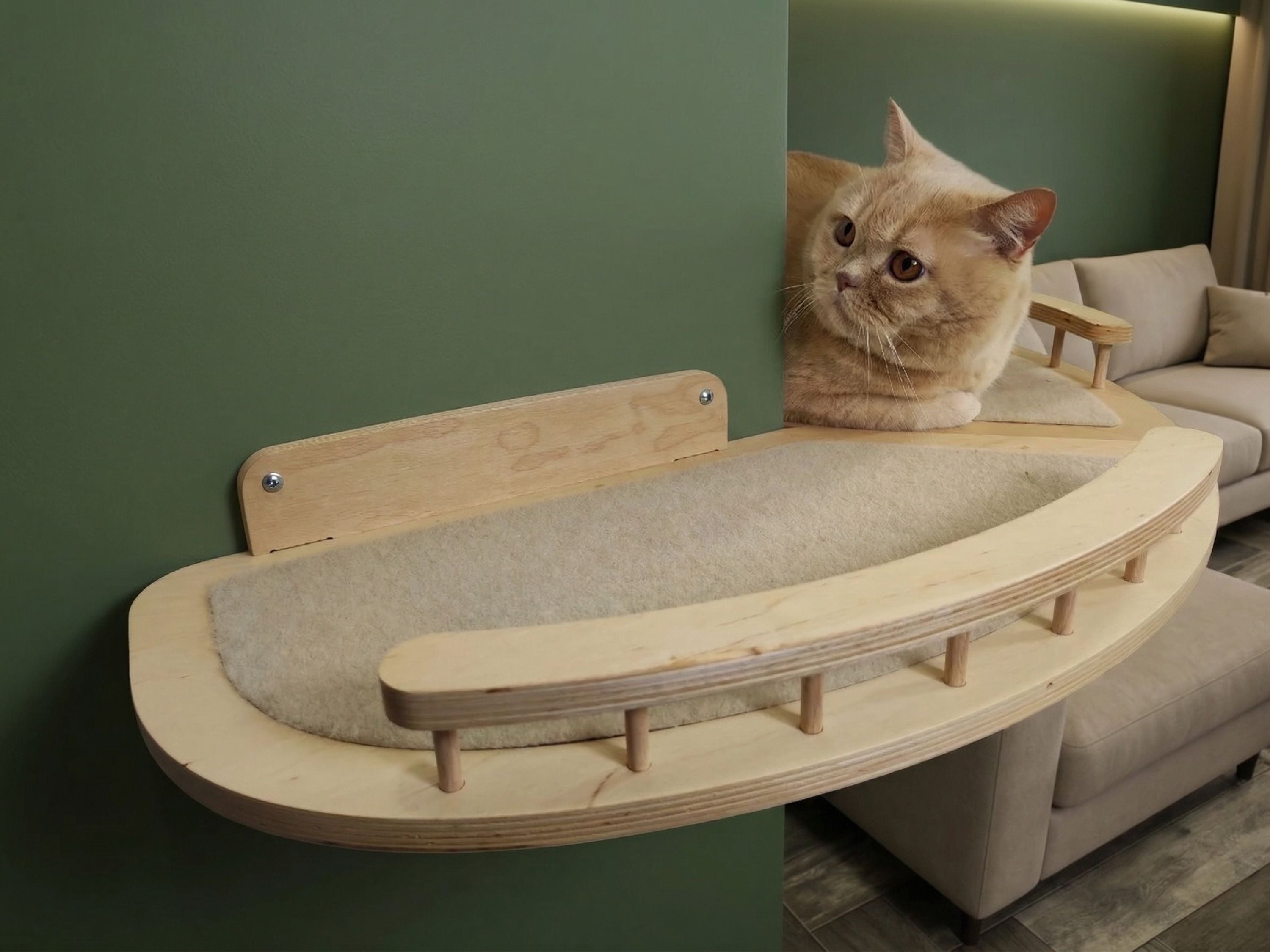 External Corner Cat Wall Shelf