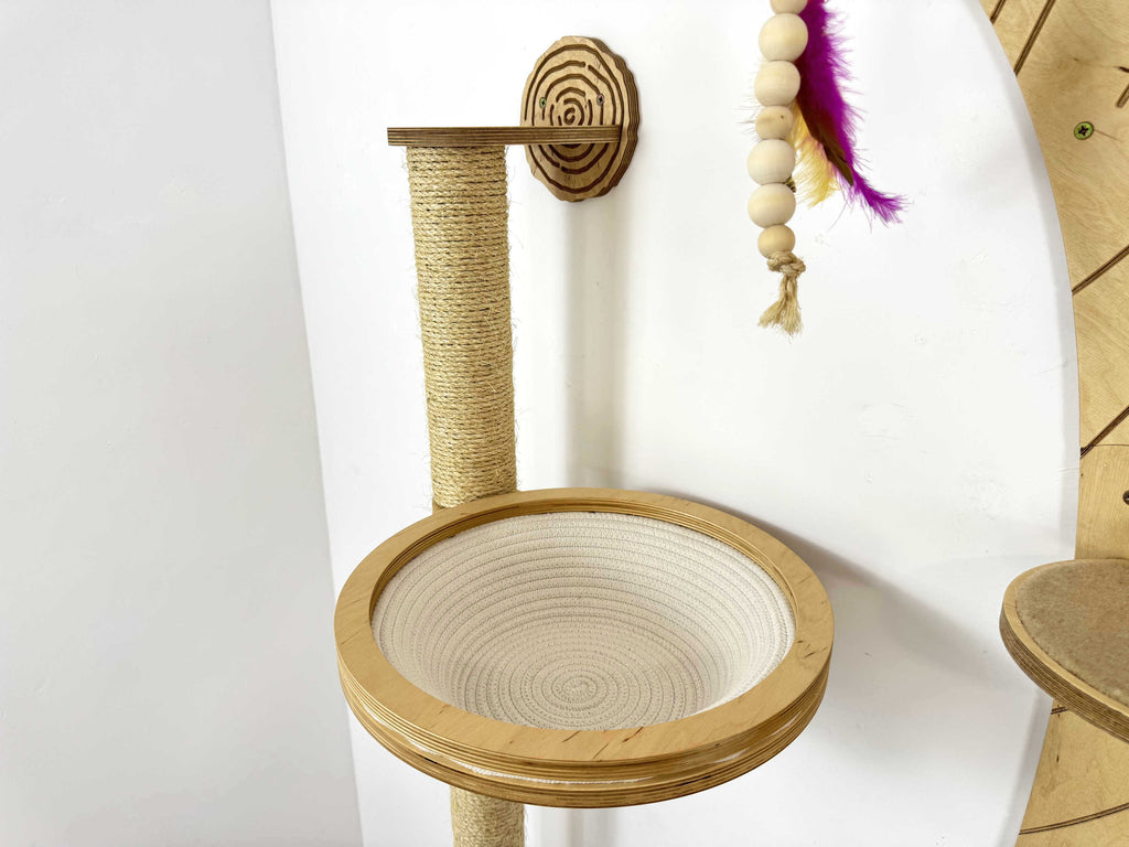 Wall Cat Tree “Climb & Lounge�?Set with Scratching Post