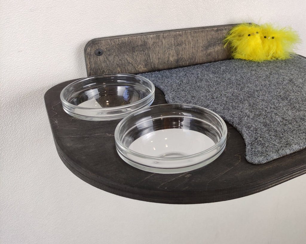 Wall-Mounted Cat Feeding Shelf