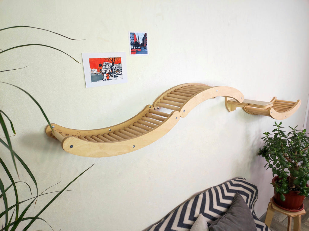 Wave Cat Climbing Shelves & Step Set - Wall-Mounted Modular Furniture