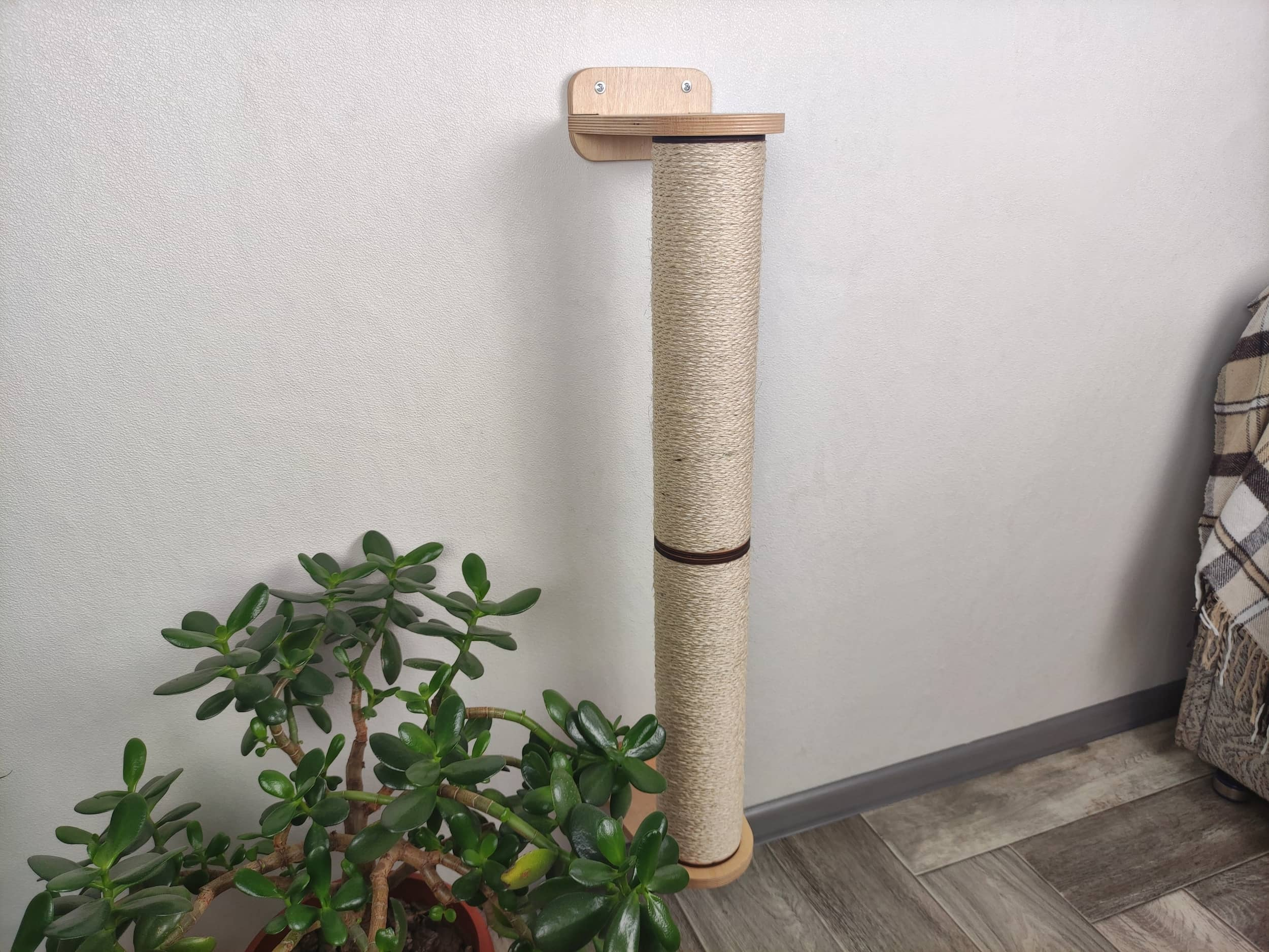 Vertical Cat Scratching Pole (Wall-mounted)