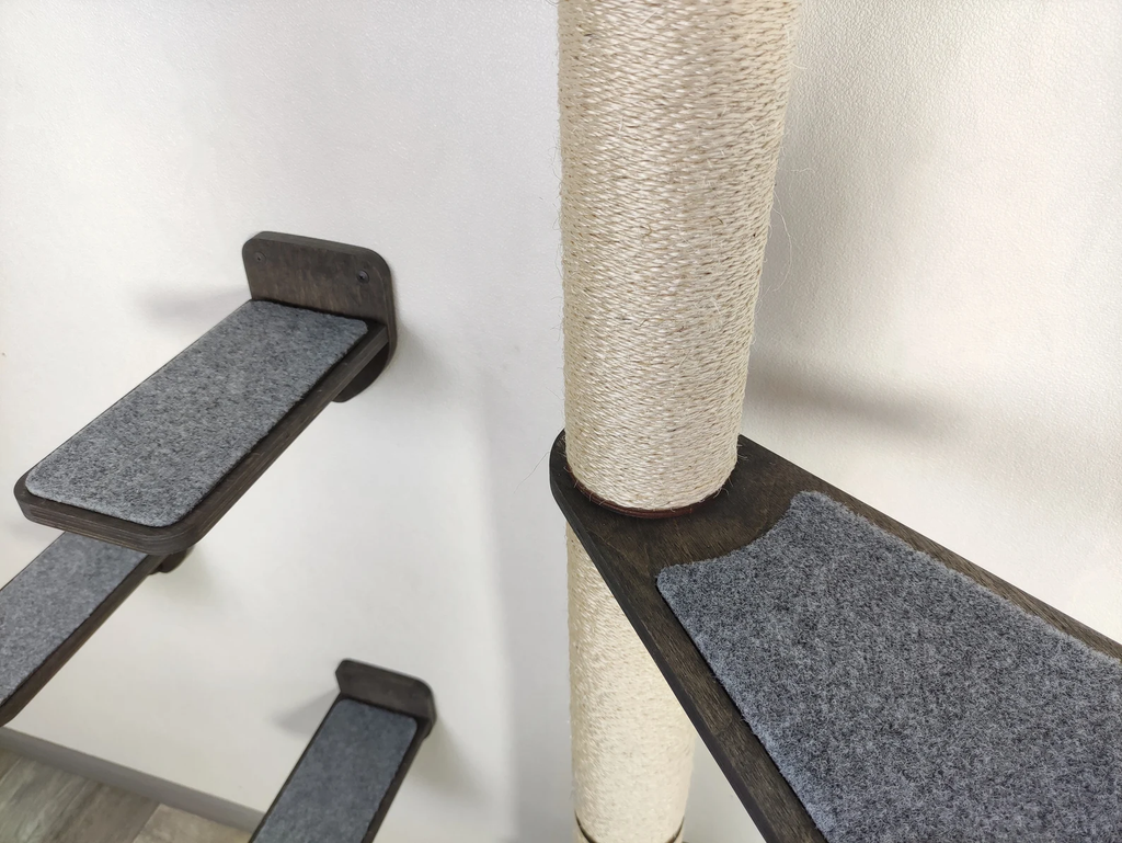 Compact Wall Cat Furniture Set "Viny" - Steps, Bed, Scratcher Post