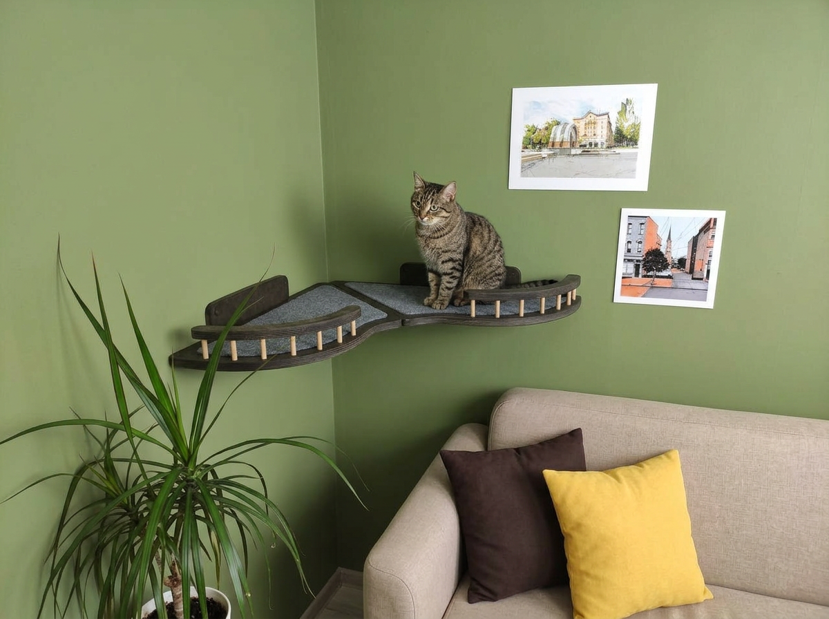 Corner Wall Cat Shelves Set - Creating a Cozy Space in Any Room