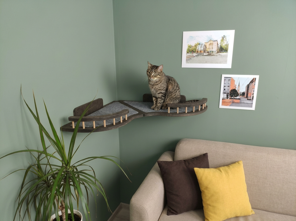 Corner Wall Cat Shelves Set - Creating a Cozy Space in Any Room