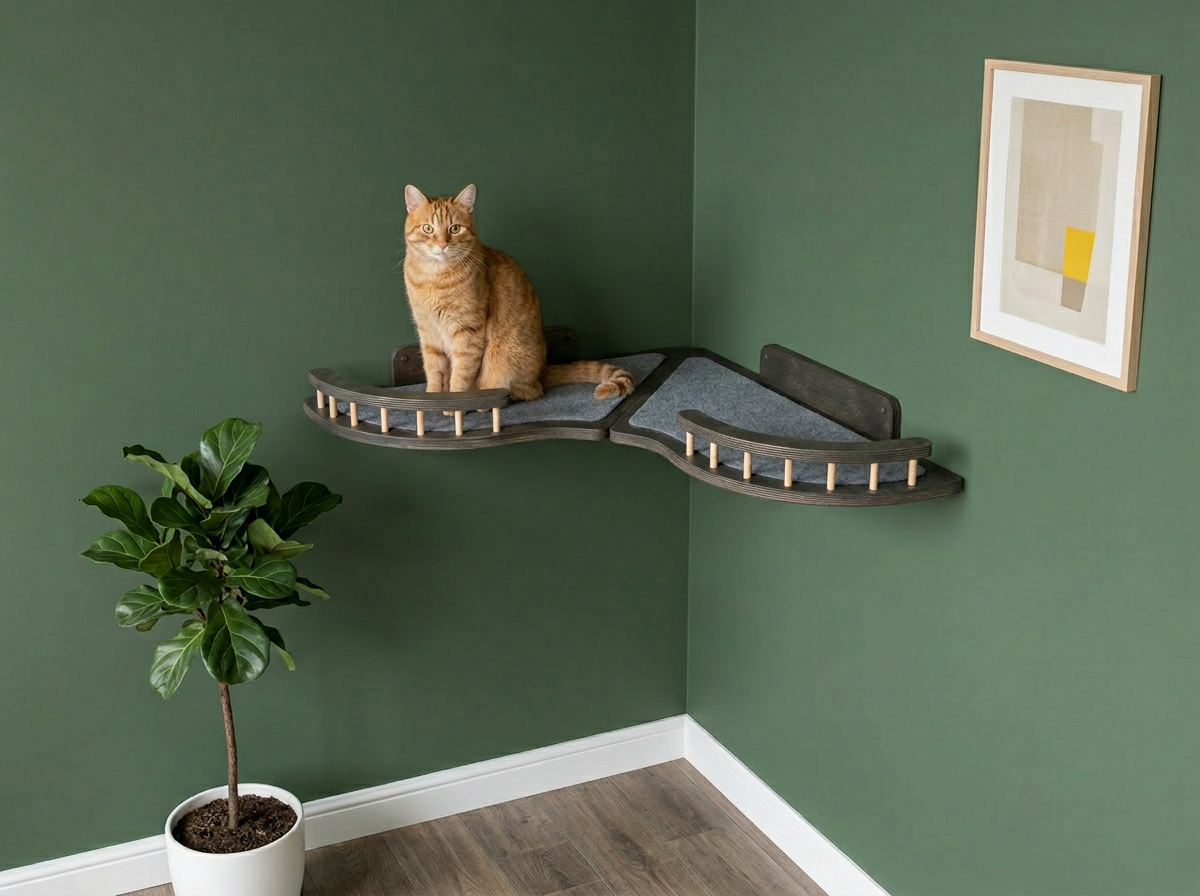 Corner Wall Cat Shelves Set - Creating a Cozy Space in Any Room