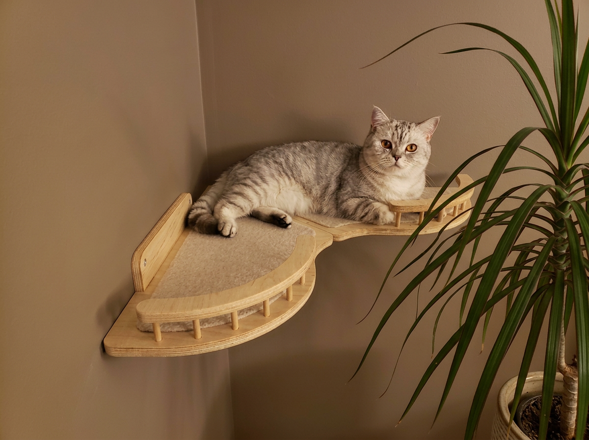 Corner Wall Cat Shelves Set - Creating a Cozy Space in Any Room