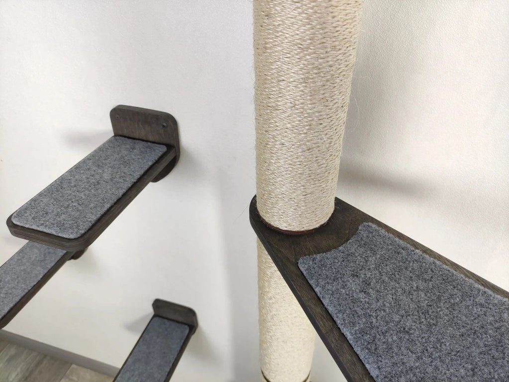 Compact Wall Cat Furniture Set "Viny" - Steps, Bed, Scratcher Post