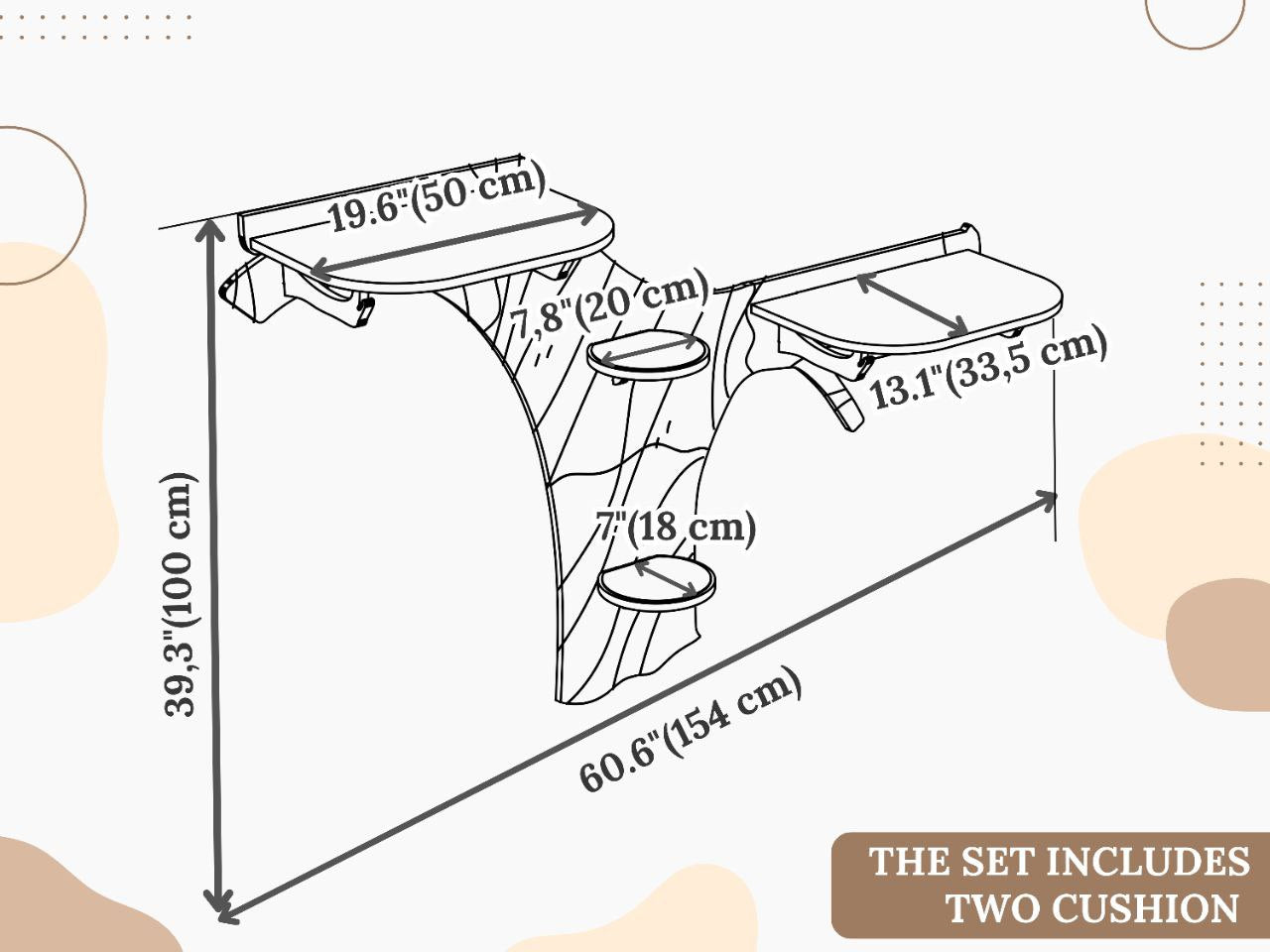 Modular Wall-Mounted Cat Tree with Cat Beds and Steps (Half Tree Option)
