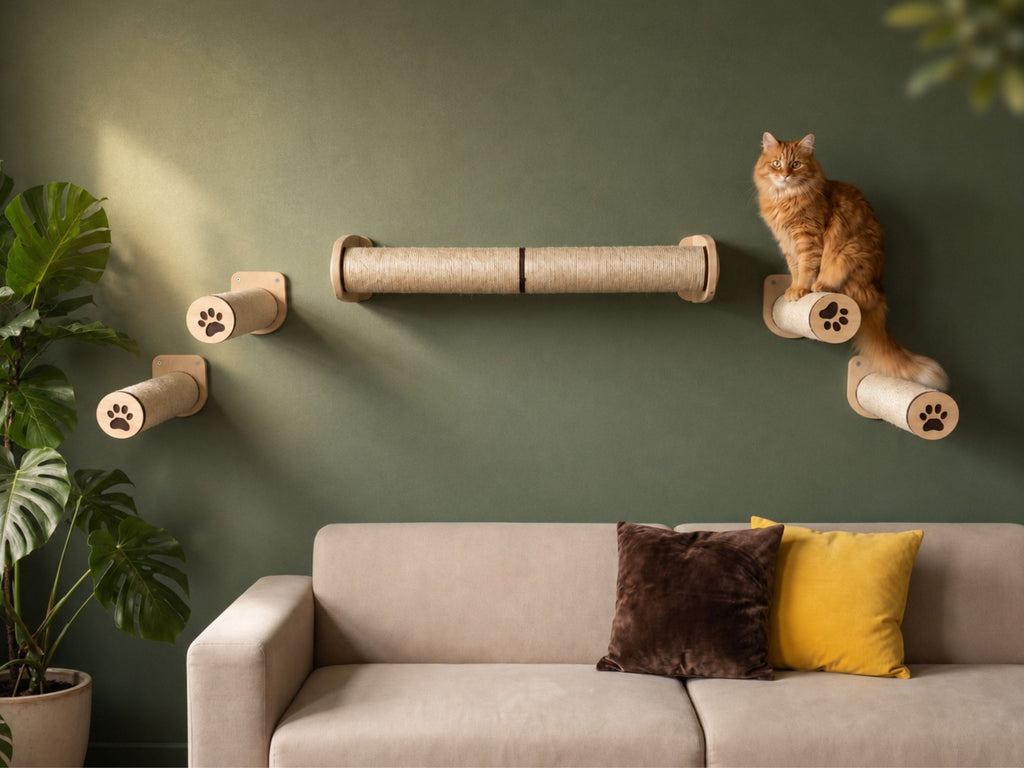Cat Scratching Post & Wall Steps Set �C Cat Climbing System