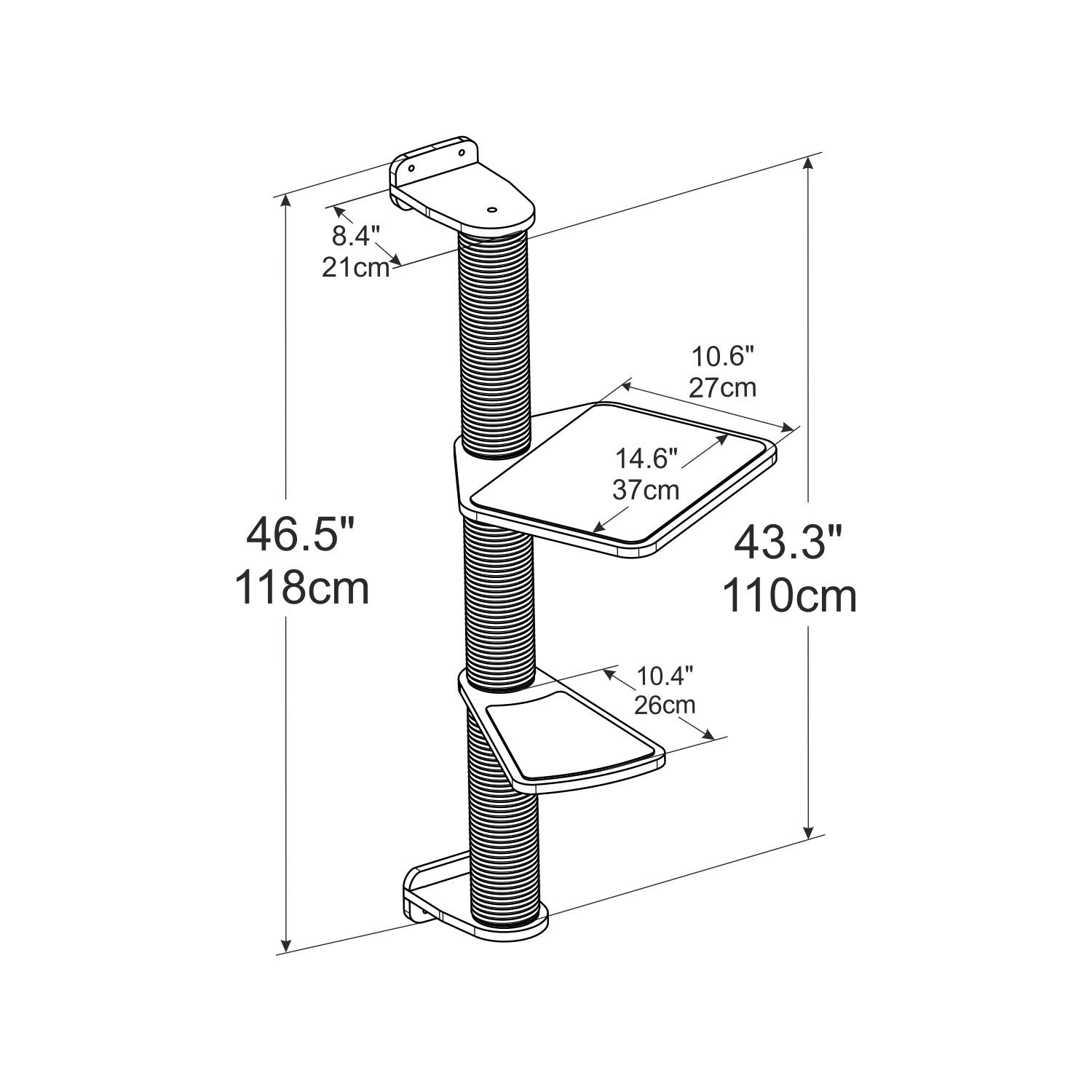 Cat Wall Scratcher Post (Wall-mounted)