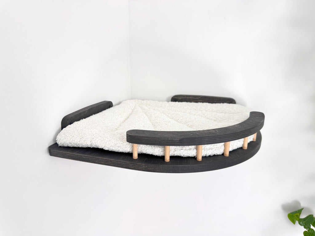 Corner Cat Wall Shelf with Soft Cushion