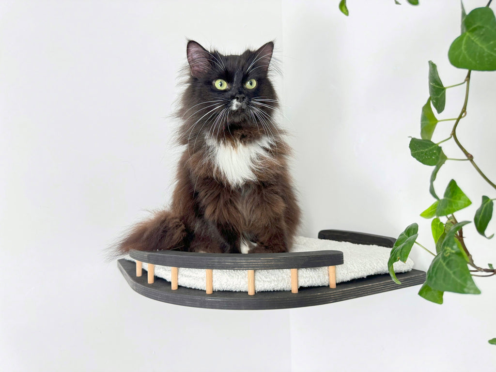 Corner Cat Wall Shelf with Soft Cushion