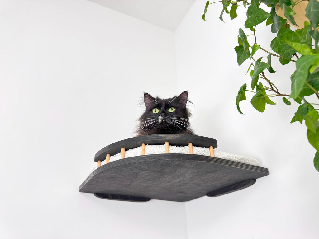 Corner Cat Wall Shelf with Soft Cushion