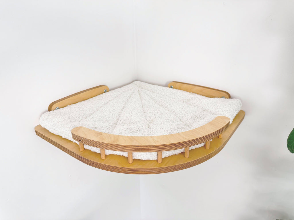 Corner Cat Wall Shelf with Soft Cushion