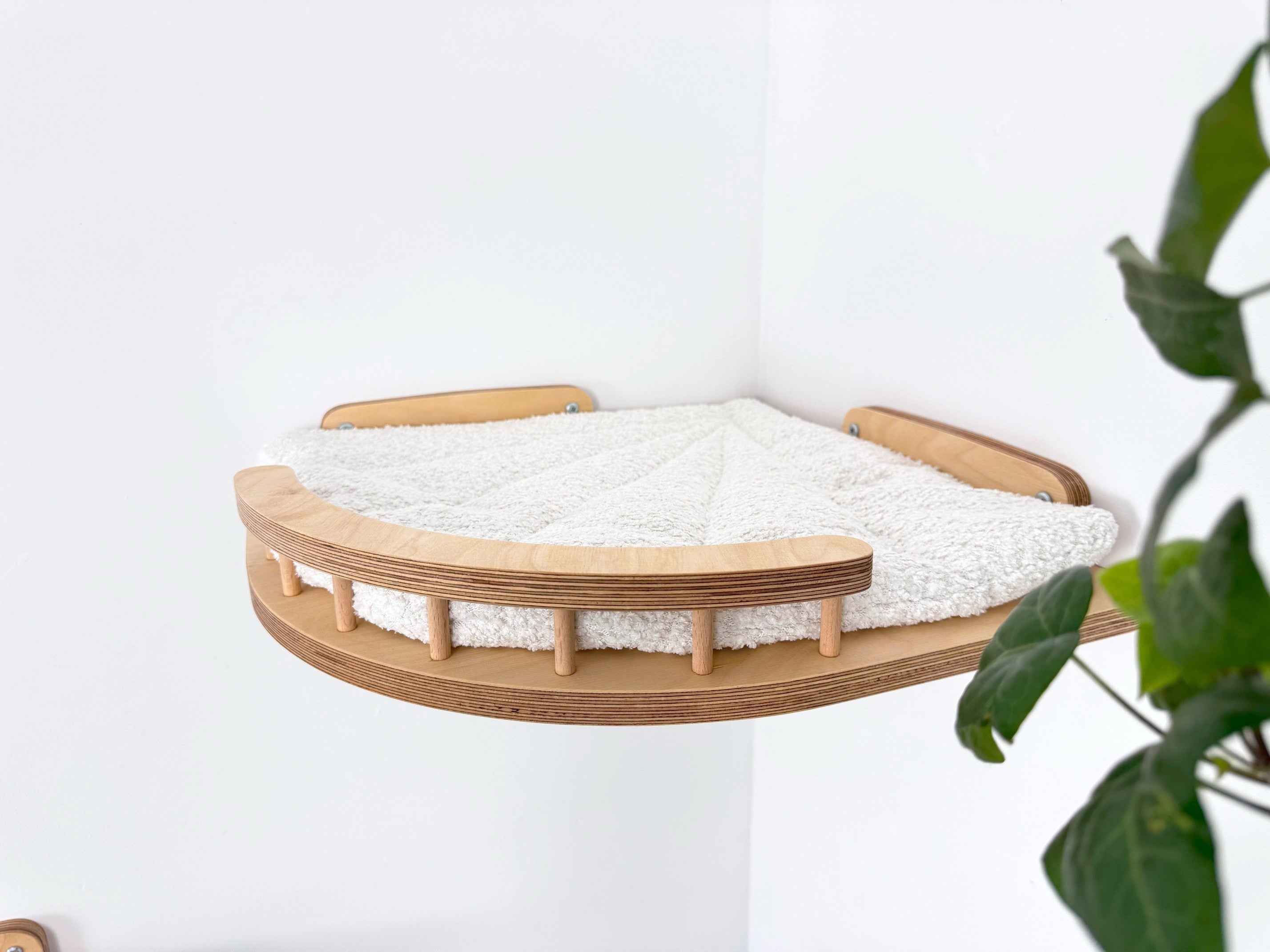 Corner Cat Wall Shelf with Soft Cushion
