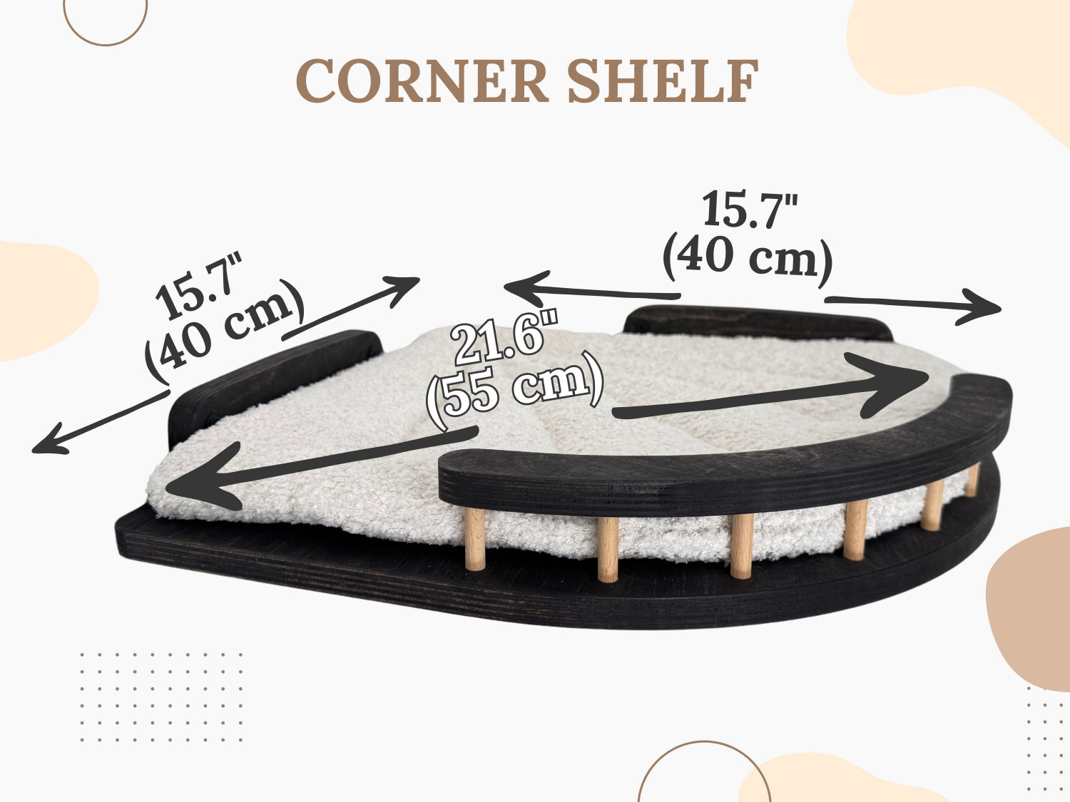 Corner Cat Wall Shelf with Soft Cushion