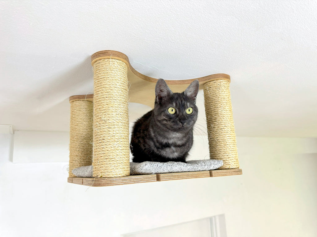 Ceiling Cat Platform with Cushion and 4 Sisal Columns